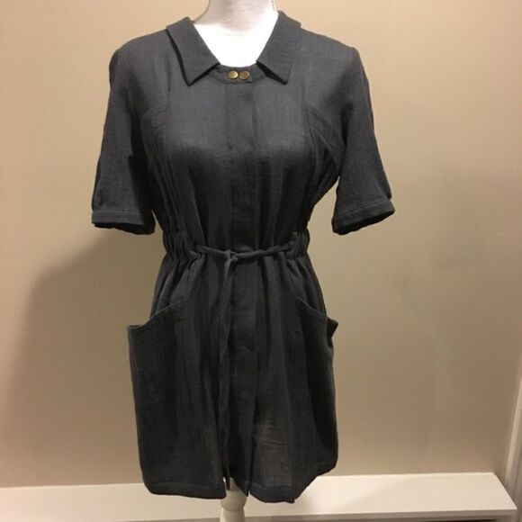 Calypso St. Barth Women’s Short-sleeve Wool Dress Blue/Grey Snap Closure Size M - Picture 1 of 6